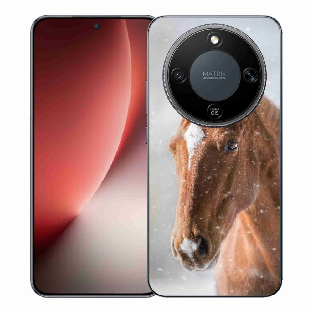 Gelový kryt mmCase na Honor Magic 8 Lite 5G - hnědý kůň 2