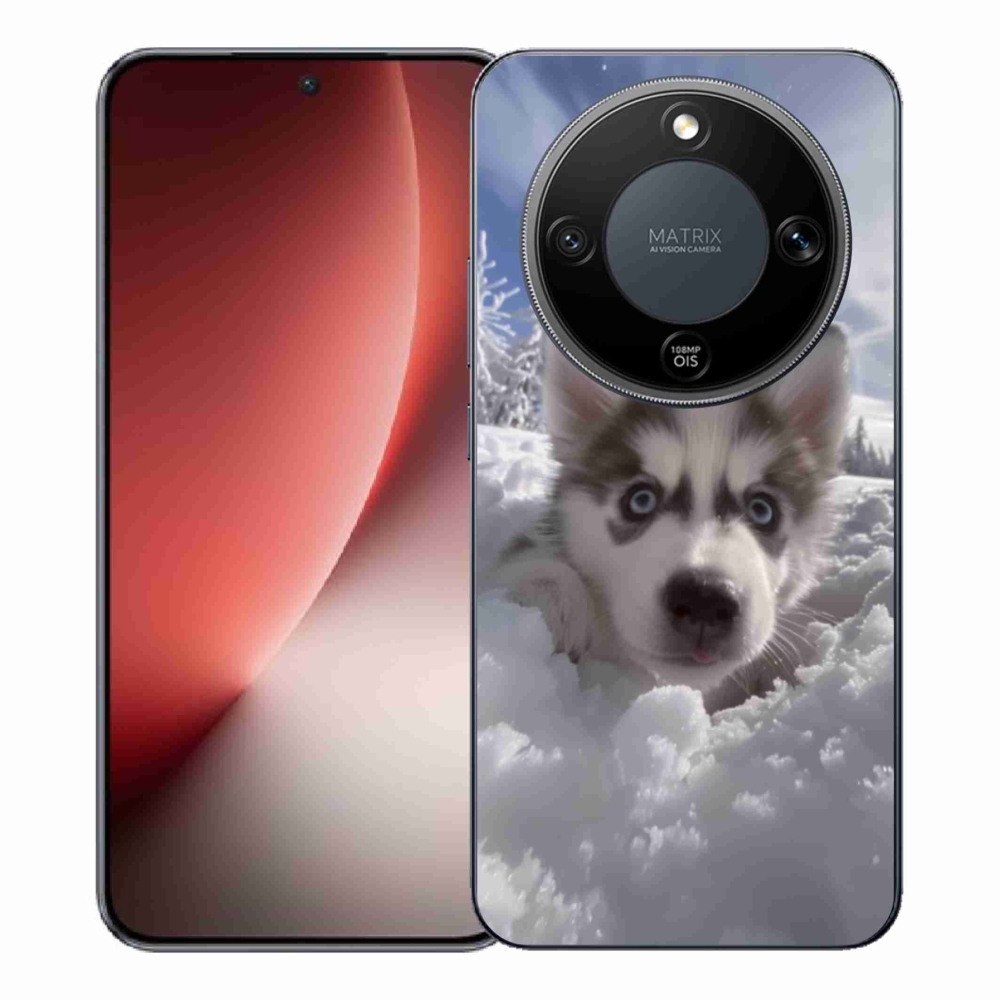 Gelový kryt mmCase na Honor Magic 8 Lite 5G - husky ve sněhu
