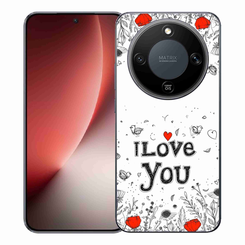 Gelový kryt mmCase na Honor Magic 8 Lite 5G - I love you bílé pozadí