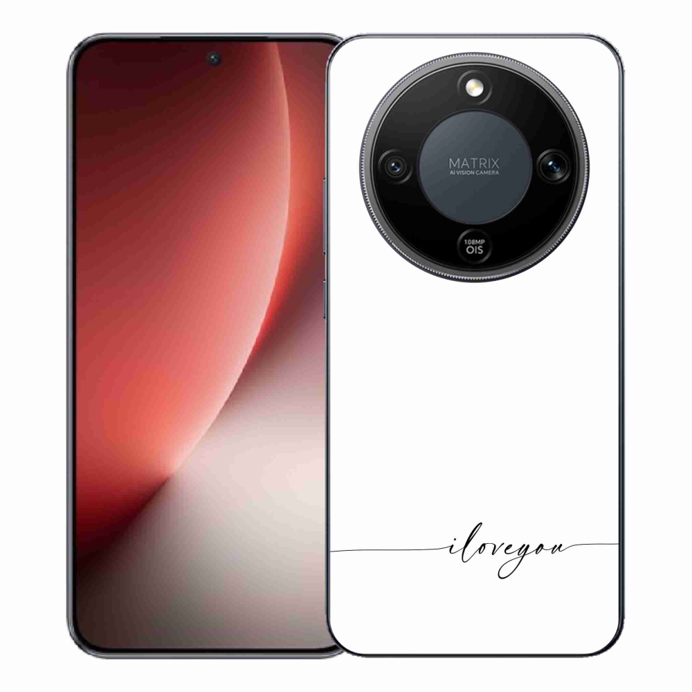 Gelový kryt mmCase na Honor Magic 8 Lite 5G - I love you bílé pozadí