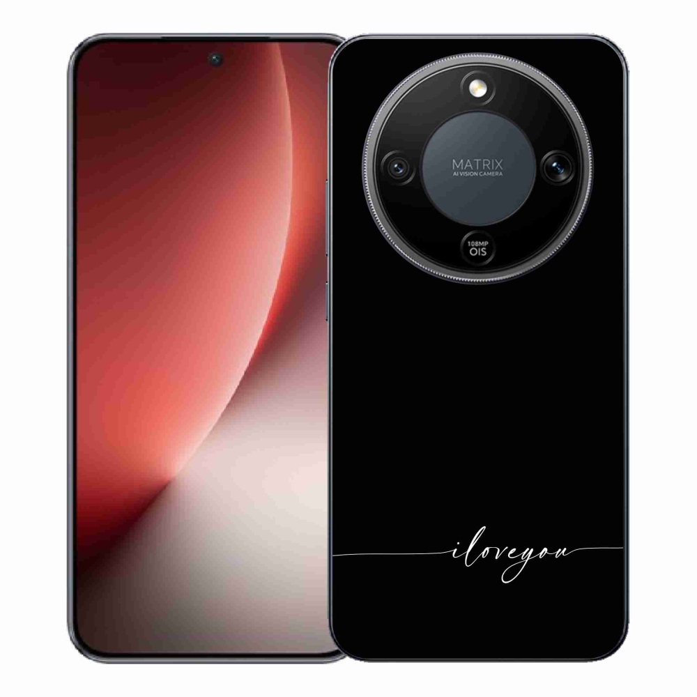 Gelový kryt mmCase na Honor Magic 8 Lite 5G - I love you černé pozadí
