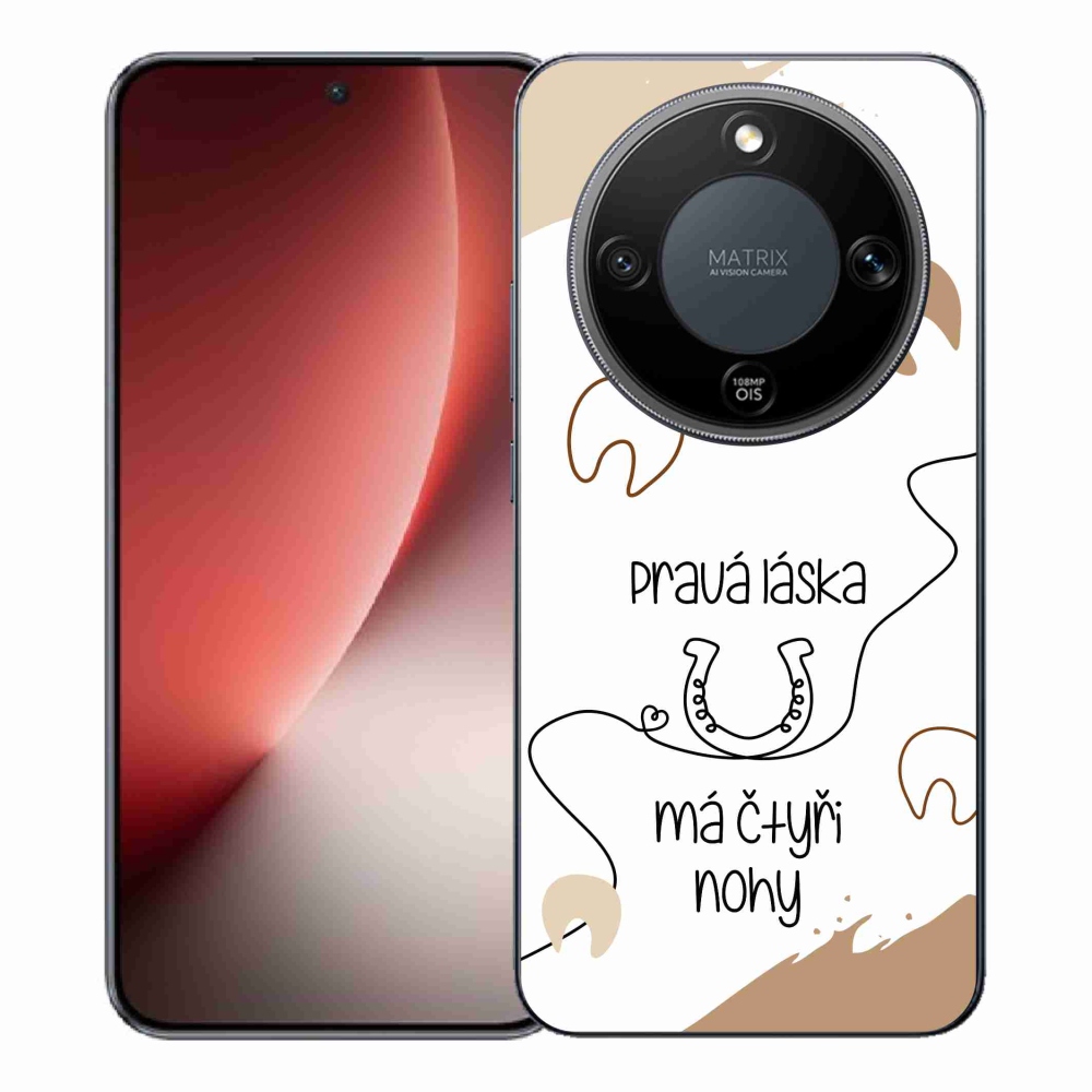 Gelový kryt mmCase na Honor Magic 8 Lite 5G - koňský motiv bílé pozadí