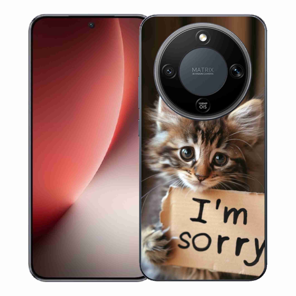 Gelový kryt mmCase na Honor Magic 8 Lite 5G - kočíčí omluva