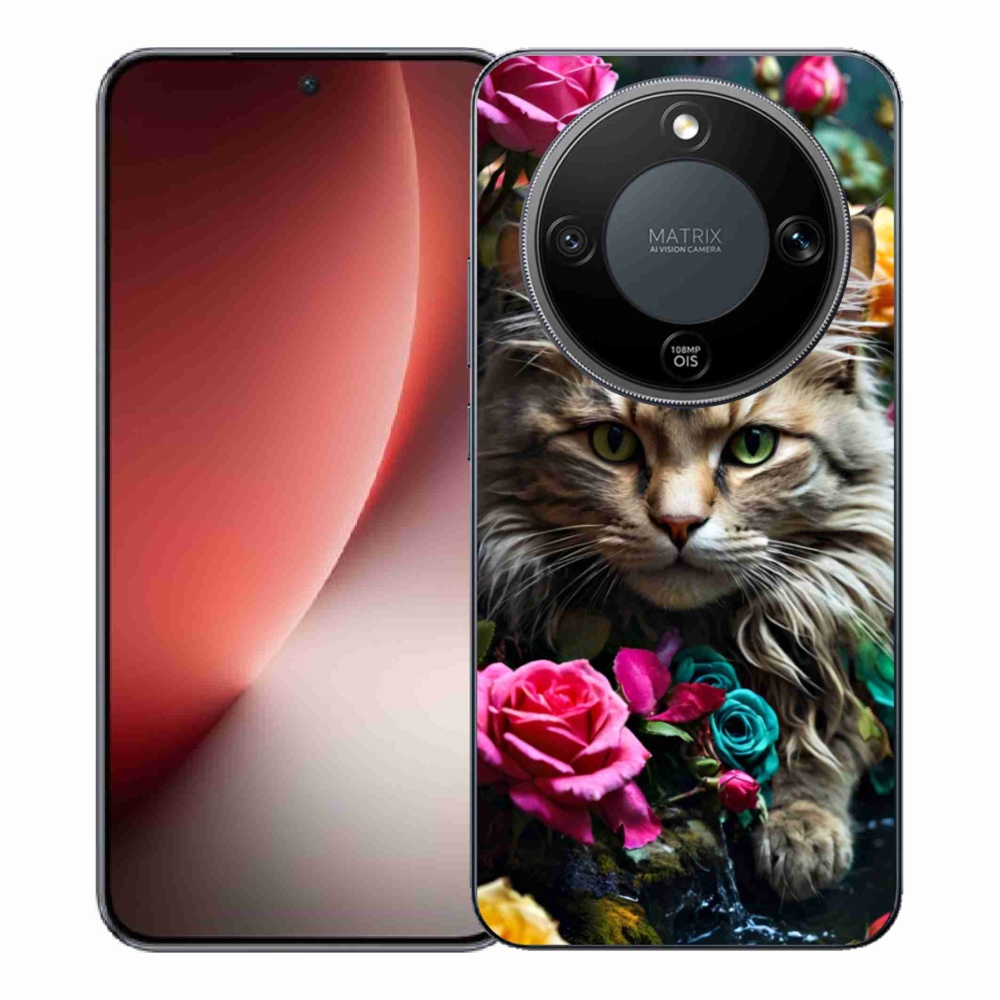 Gelový kryt mmCase na Honor Magic 8 Lite 5G - kočíčí pohled 2