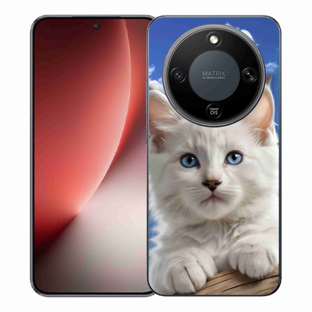 Gelový kryt mmCase na Honor Magic 8 Lite 5G - kotě a oblaka