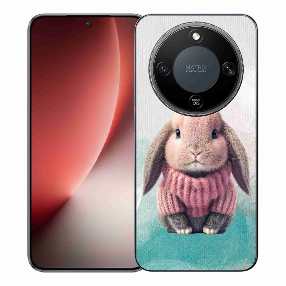 Gelový kryt mmCase na Honor Magic 8 Lite 5G - králíček ve svetru