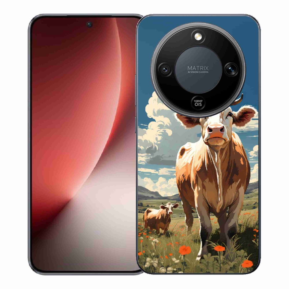 Gelový kryt mmCase na Honor Magic 8 Lite 5G - krávy na louce