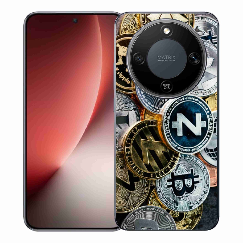 Gelový kryt mmCase na Honor Magic 8 Lite 5G - kryptoměny