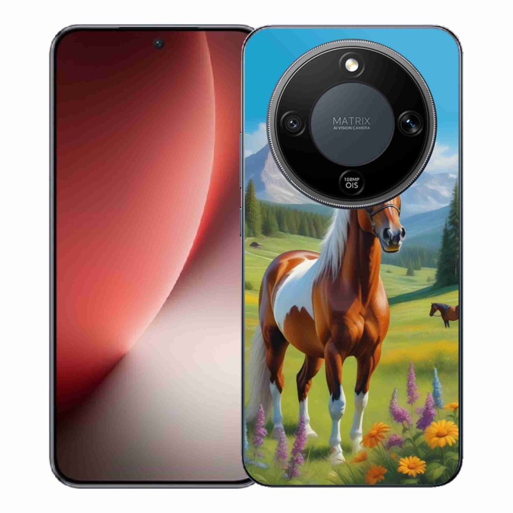 Gelový kryt mmCase na Honor Magic 8 Lite 5G - kůň na louce