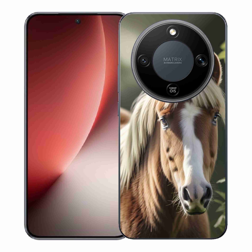 Gelový kryt mmCase na Honor Magic 8 Lite 5G - kůň se světlou hřívou