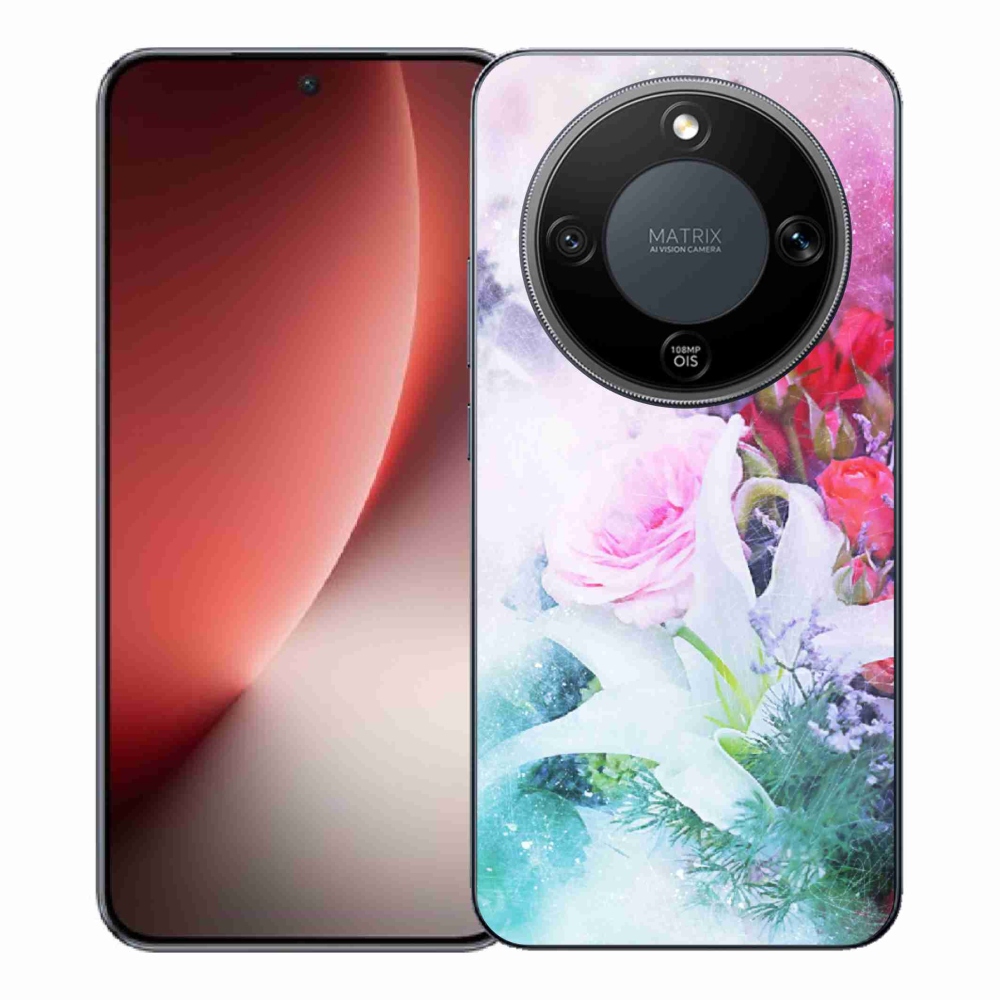 Gelový kryt mmCase na Honor Magic 8 Lite 5G - květiny 4