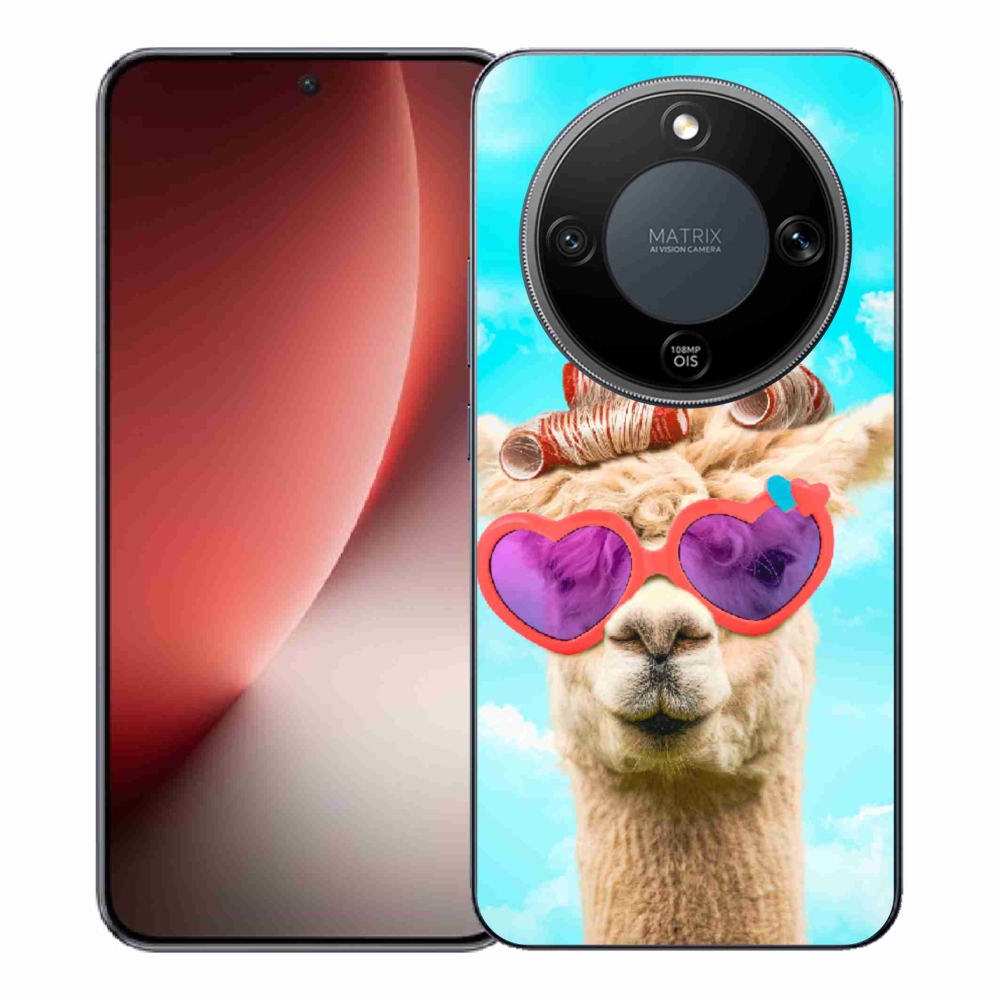Gelový kryt mmCase na Honor Magic 8 Lite 5G - lama s brýlemi