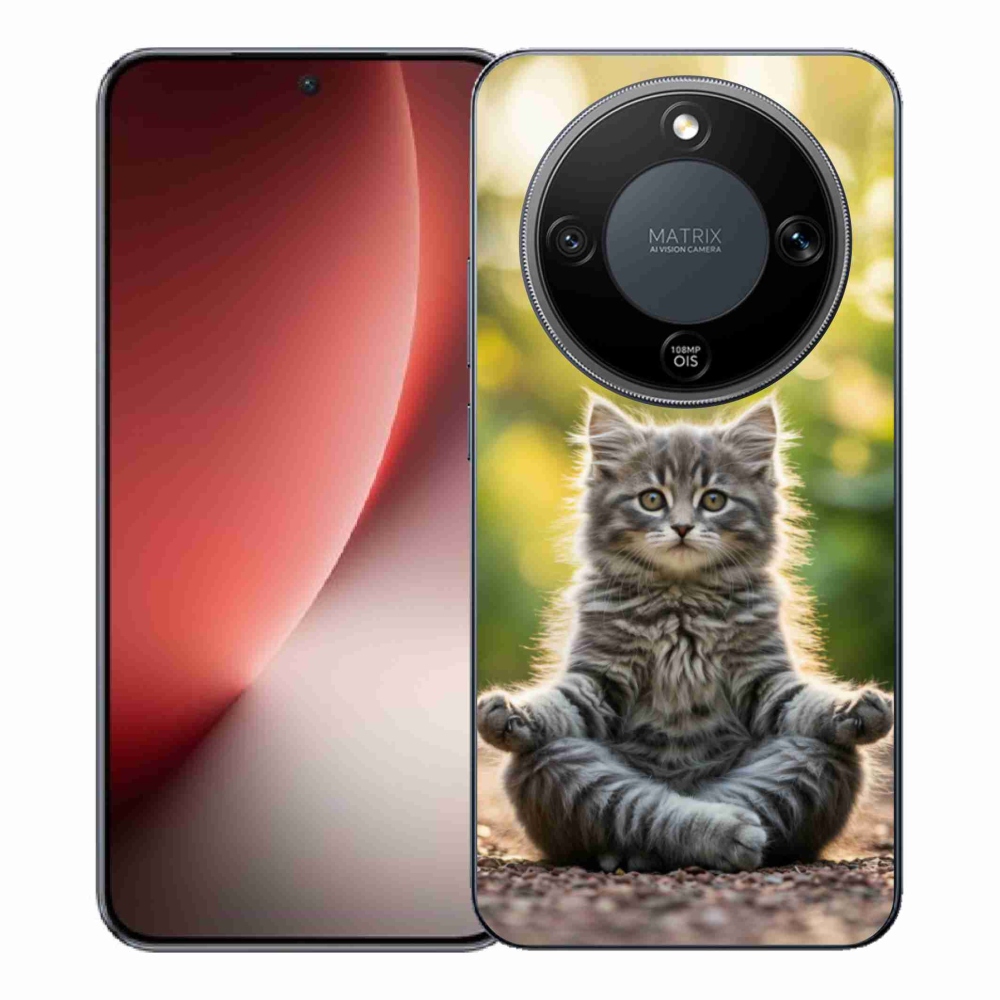 Gelový kryt mmCase na Honor Magic 8 Lite 5G - meditující kotě