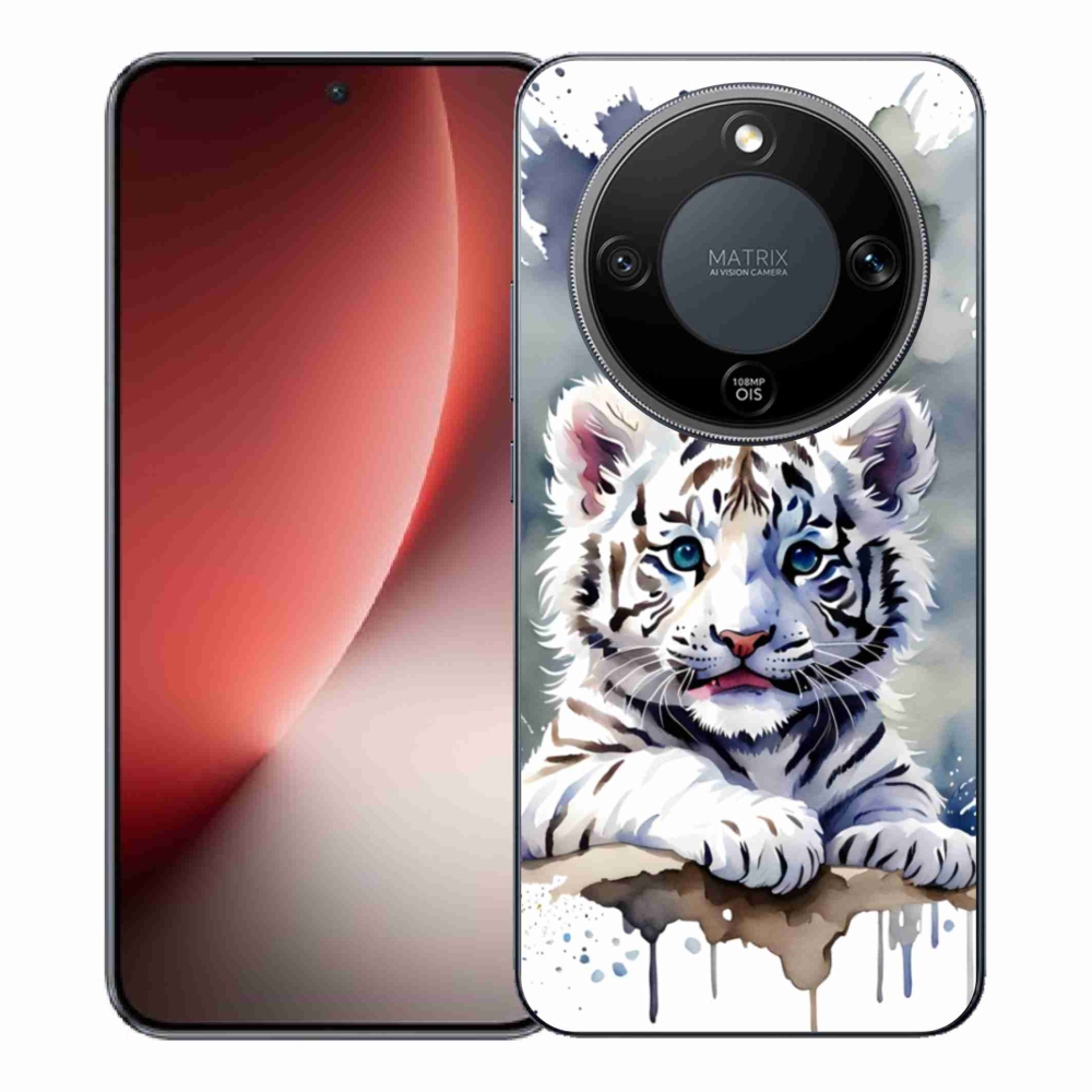 Gelový kryt mmCase na Honor Magic 8 Lite 5G - mládě bílého tygra