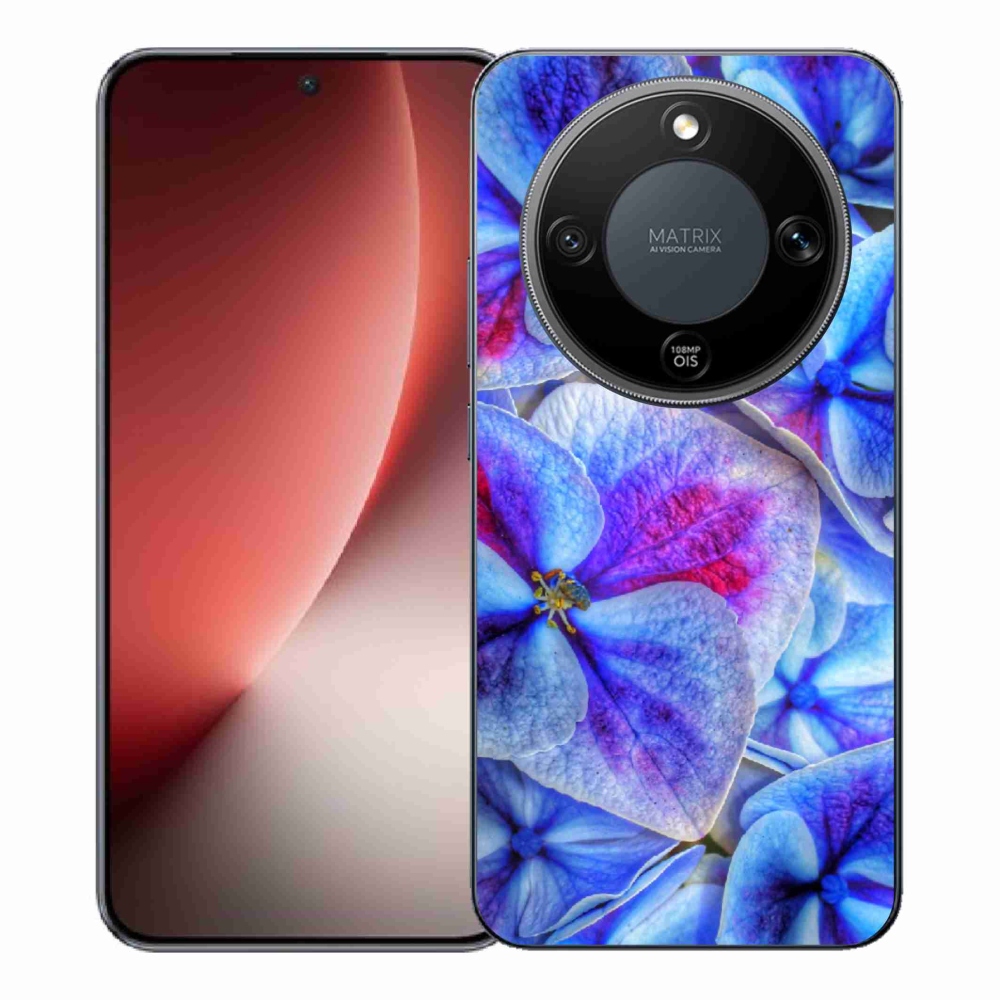 Gelový kryt mmCase na Honor Magic 8 Lite 5G - modré květy 1