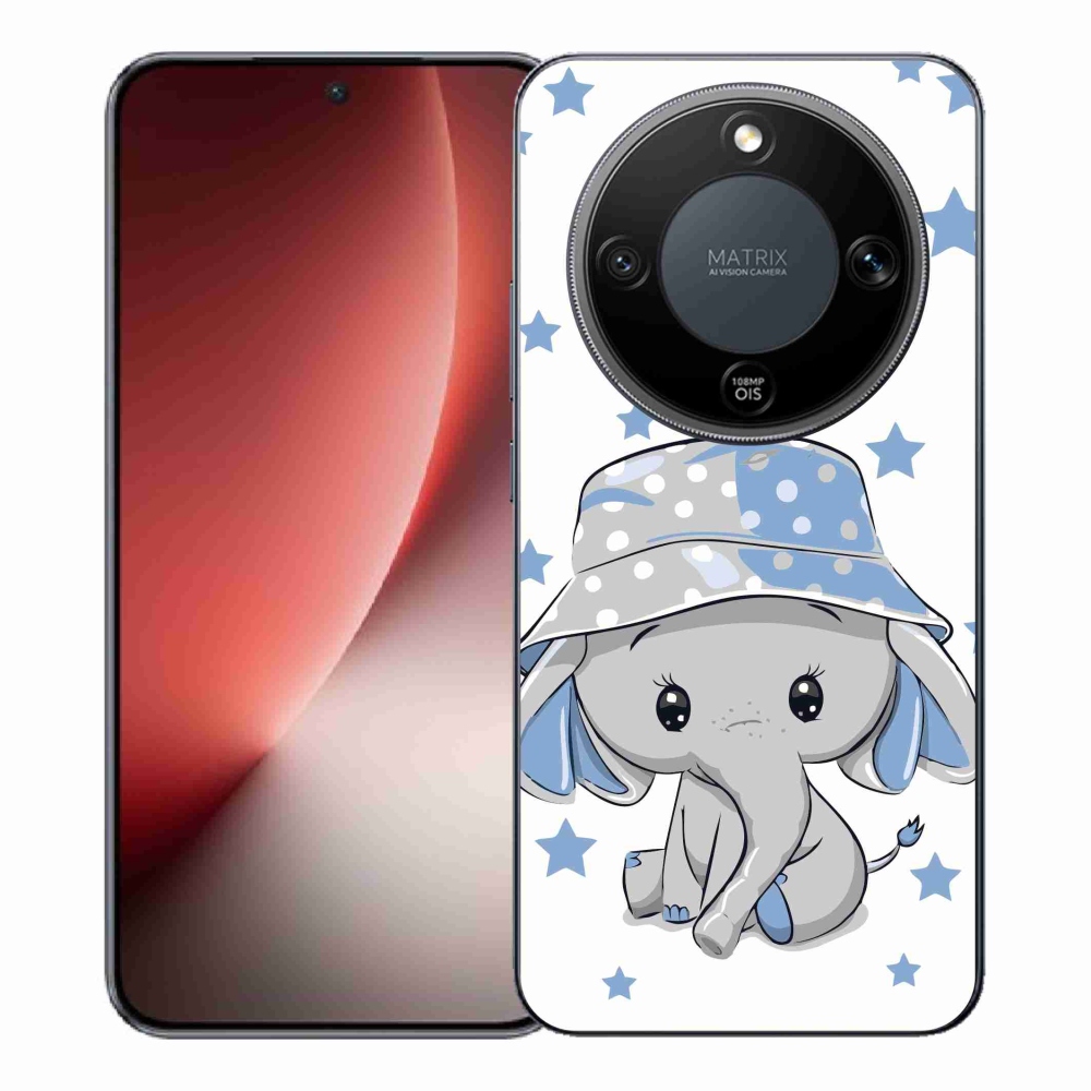 Gelový kryt mmCase na Honor Magic 8 Lite 5G - modrý slon