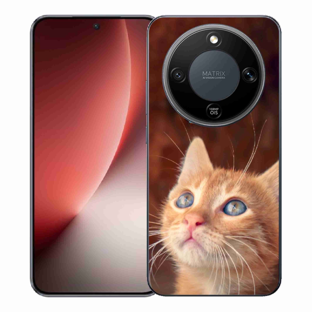 Gelový kryt mmCase na Honor Magic 8 Lite 5G - motýl a kotě