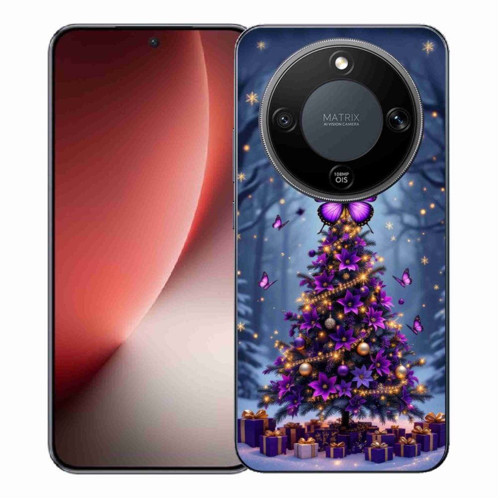 Gelový kryt mmCase na Honor Magic 8 Lite 5G - motýlí vánoční stromek