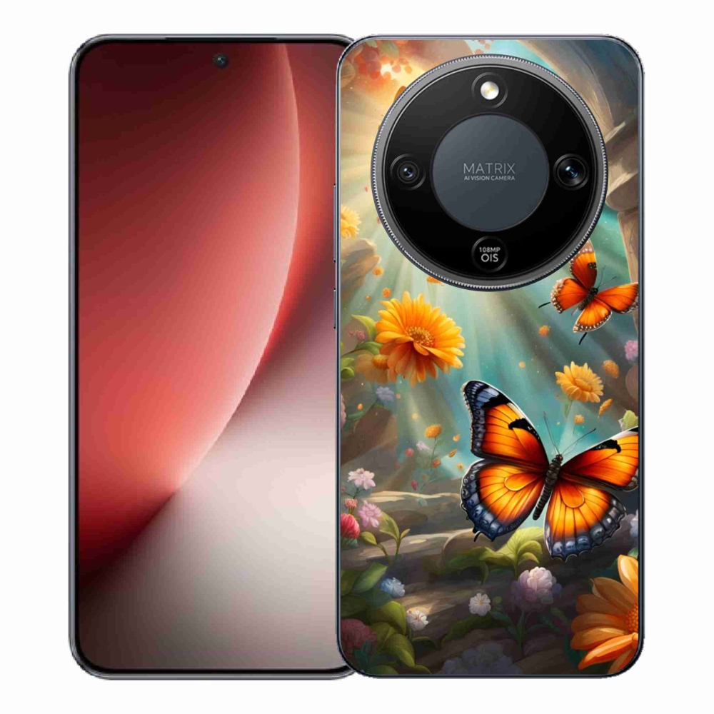 Gelový kryt mmCase na Honor Magic 8 Lite 5G - motýlí zahrada 2