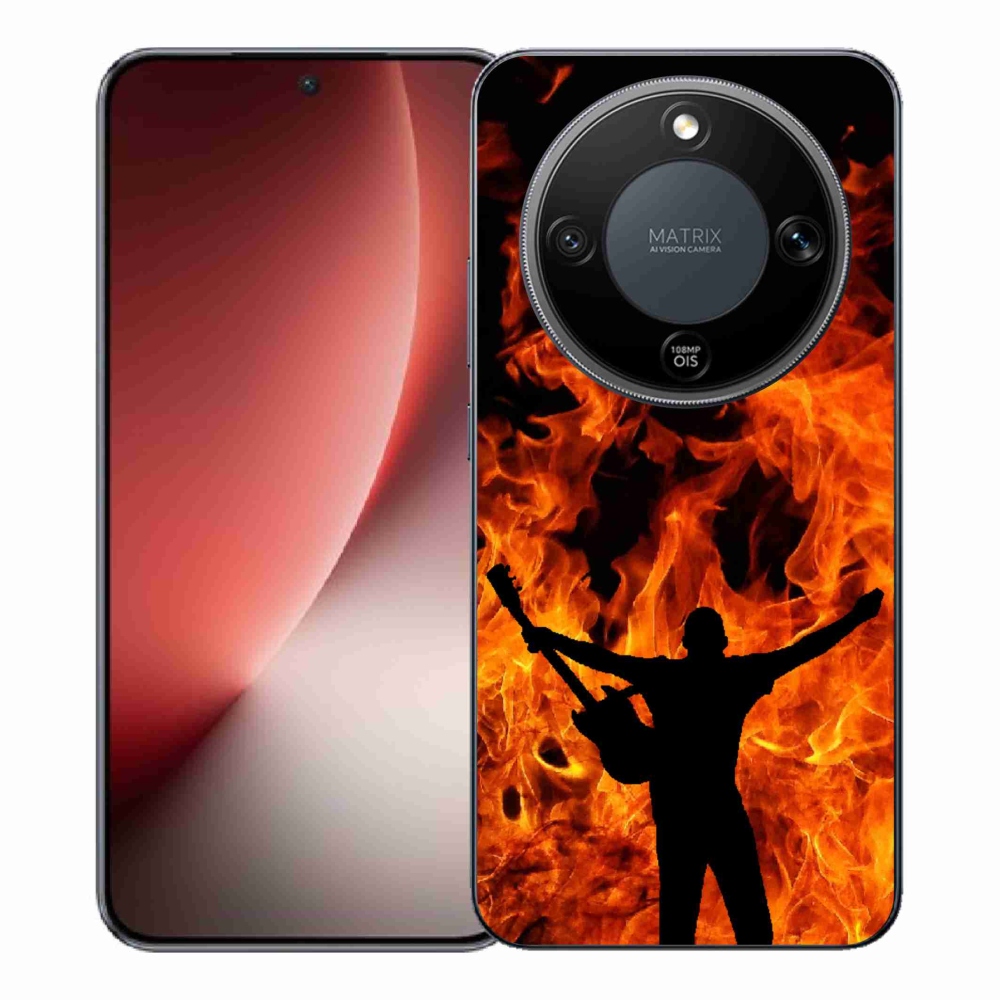Gelový kryt mmCase na Honor Magic 8 Lite 5G - muzikant a oheň