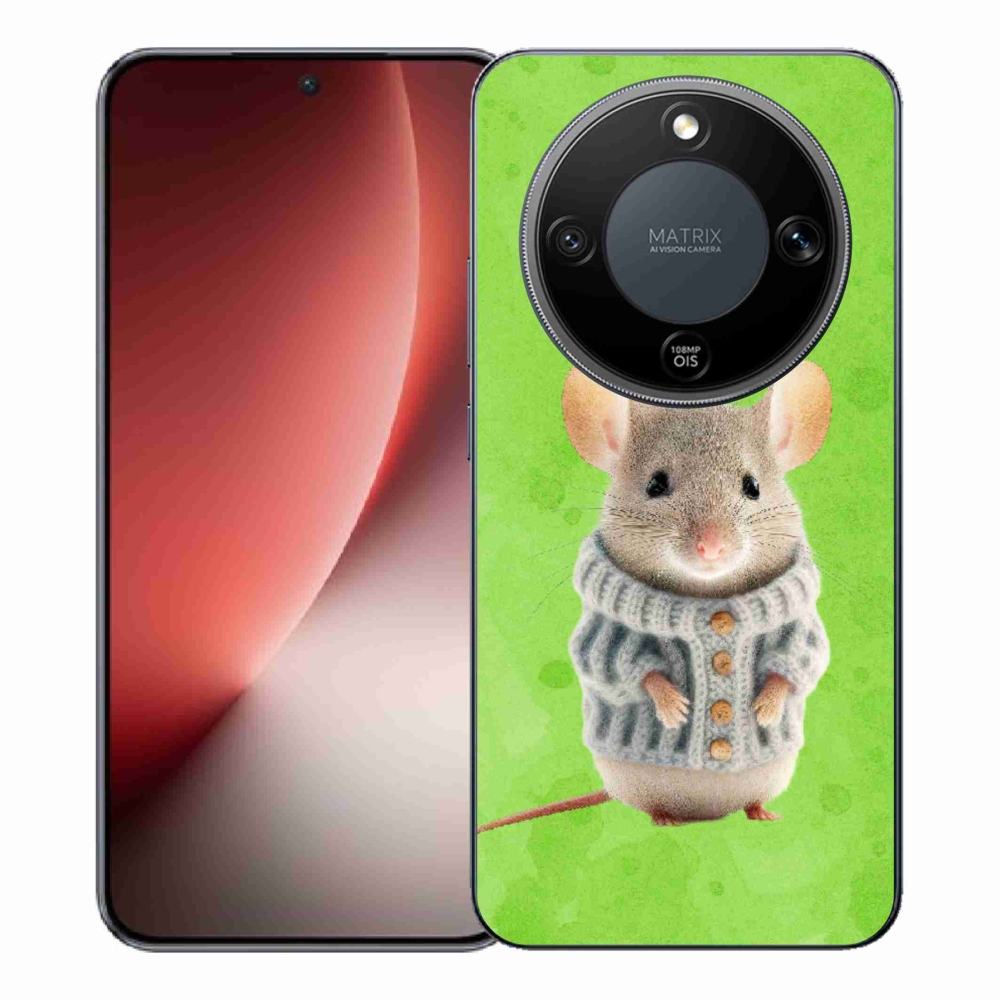 Gelový kryt mmCase na Honor Magic 8 Lite 5G - myška ve svetru