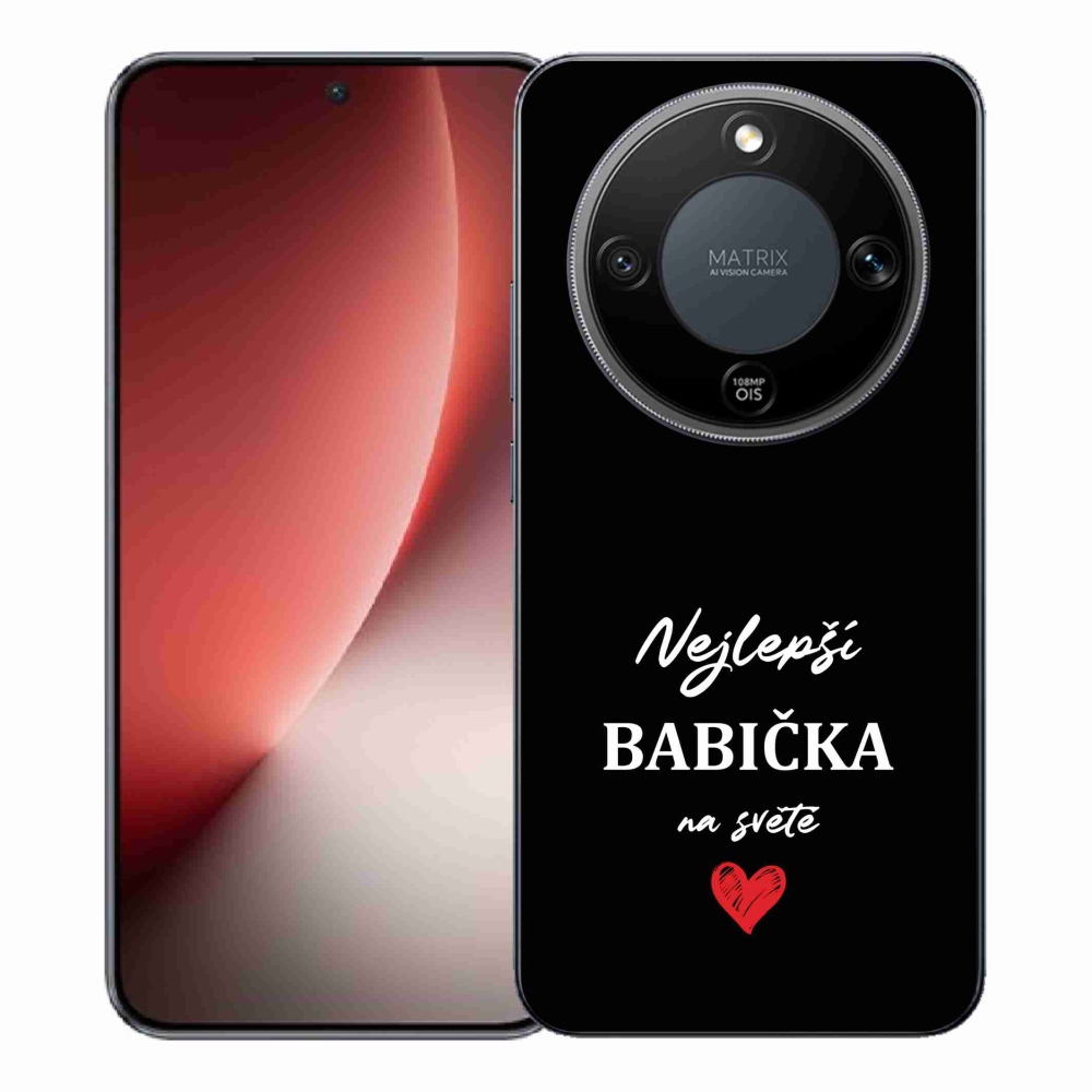 Gelový kryt mmCase na Honor Magic 8 Lite 5G - nejlepší babička 1 černé pozadí