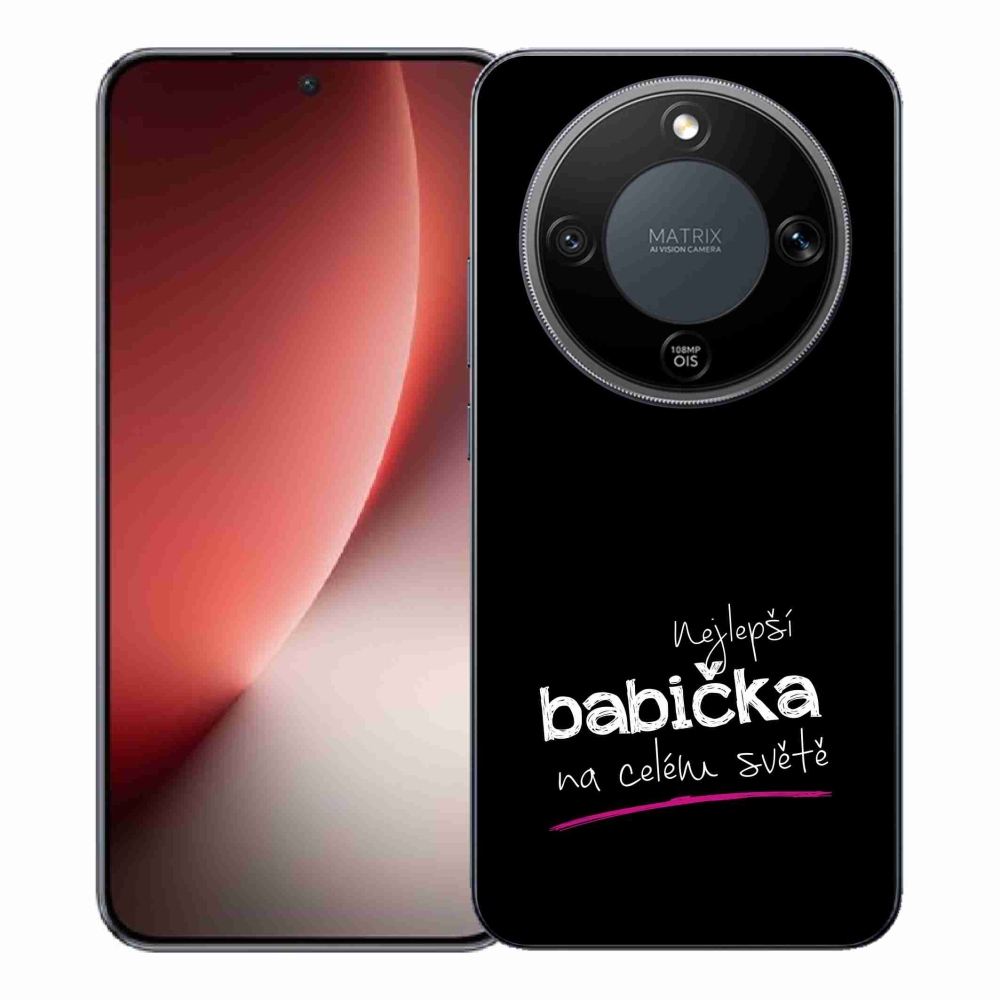 Gelový kryt mmCase na Honor Magic 8 Lite 5G - nejlepší babička 4 černé pozadí