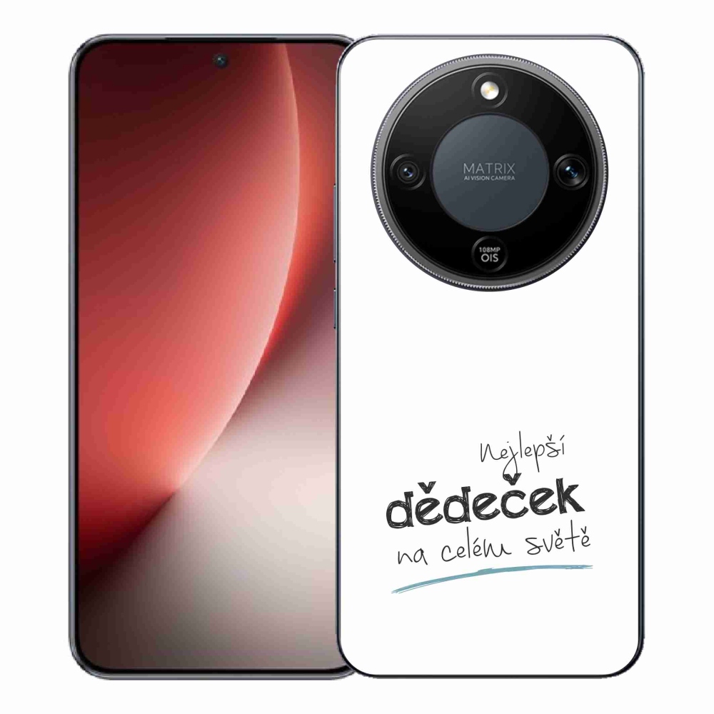 Gelový kryt mmCase na Honor Magic 8 Lite 5G - nejlepší dědeček 3 bílé pozadí