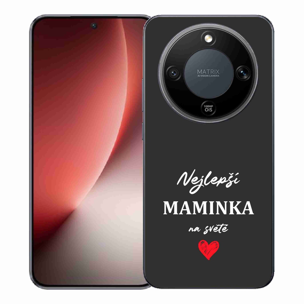 Gelový kryt mmCase na Honor Magic 8 Lite 5G - nejlepší maminka 1 černé pozadí