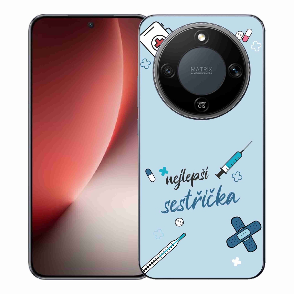 Gelový kryt mmCase na Honor Magic 8 Lite 5G - nejlepší sestřička modré pozadí