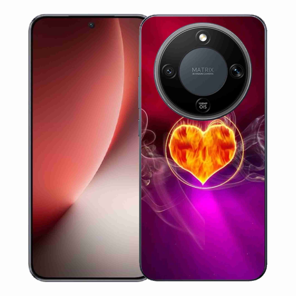 Gelový kryt mmCase na Honor Magic 8 Lite 5G - ohnivé srdce