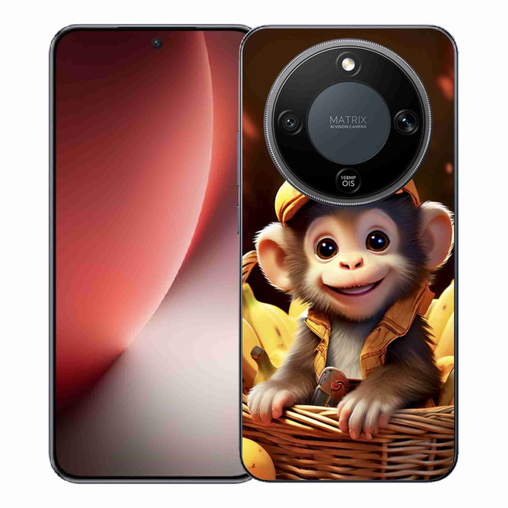 Gelový kryt mmCase na Honor Magic 8 Lite 5G - opice v košíku