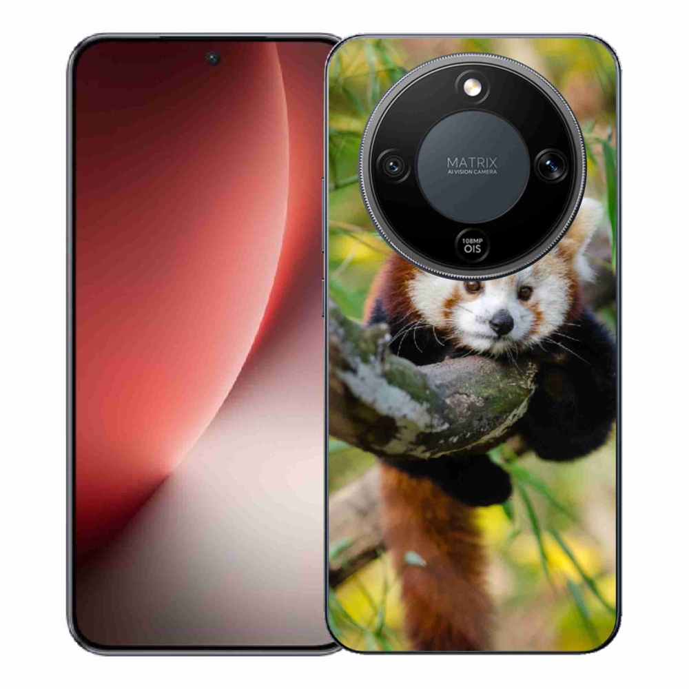 Gelový kryt mmCase na Honor Magic 8 Lite 5G - panda červená