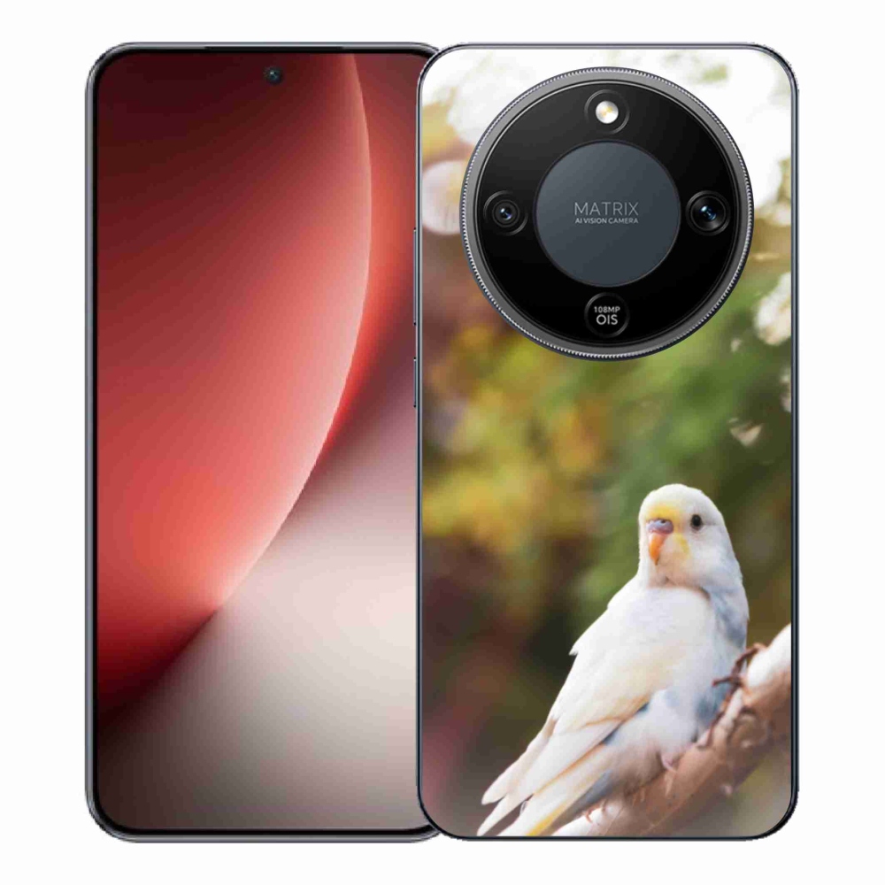 Gelový kryt mmCase na Honor Magic 8 Lite 5G - papoušek andulka bílá