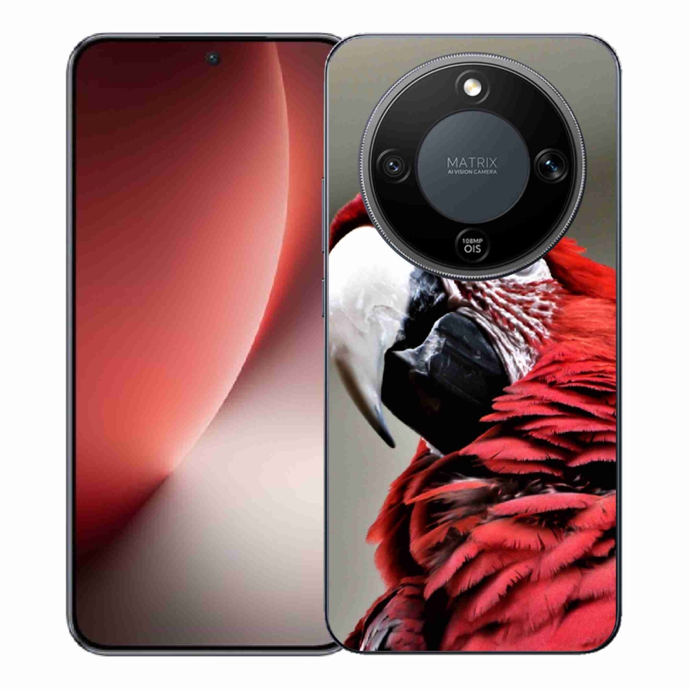 Gelový kryt mmCase na Honor Magic 8 Lite 5G - papoušek ara červený