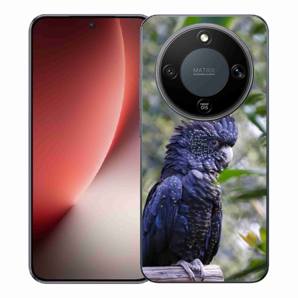 Gelový kryt mmCase na Honor Magic 8 Lite 5G - papoušek kakadu černý