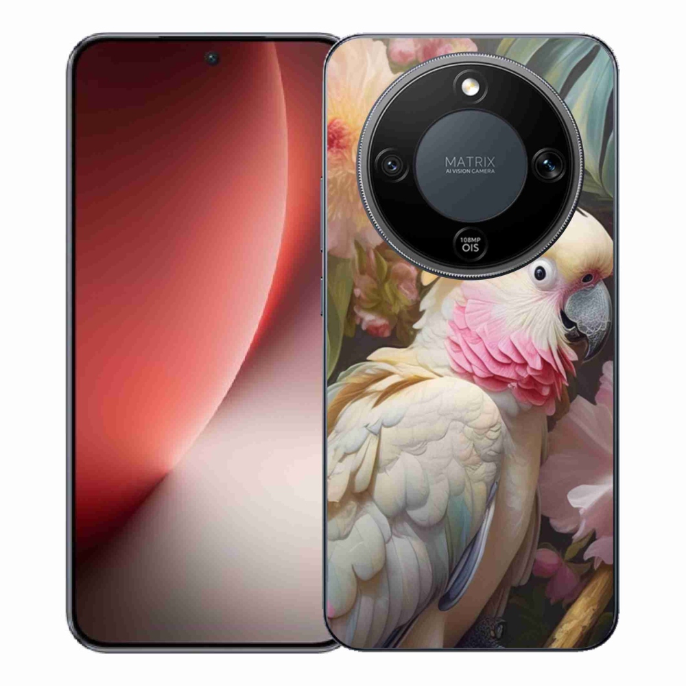 Gelový kryt mmCase na Honor Magic 8 Lite 5G - papoušek kakadu růžový 2