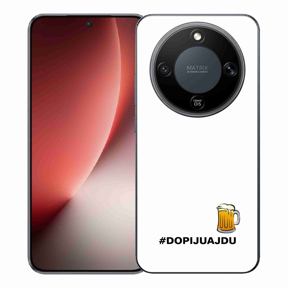 Gelový kryt mmCase na Honor Magic 8 Lite 5G - pivní motiv 1 bílé pozadí