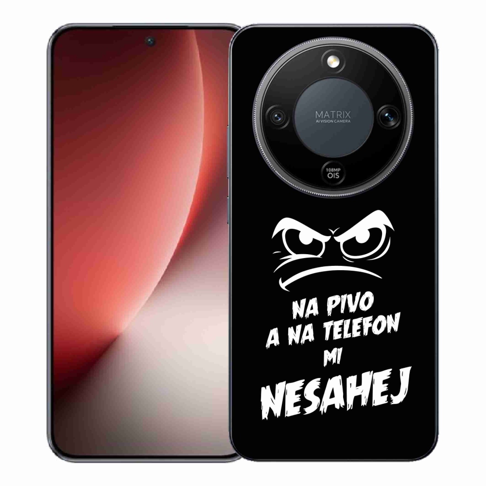 Gelový kryt mmCase na Honor Magic 8 Lite 5G - pivní motiv 2 černé pozadí