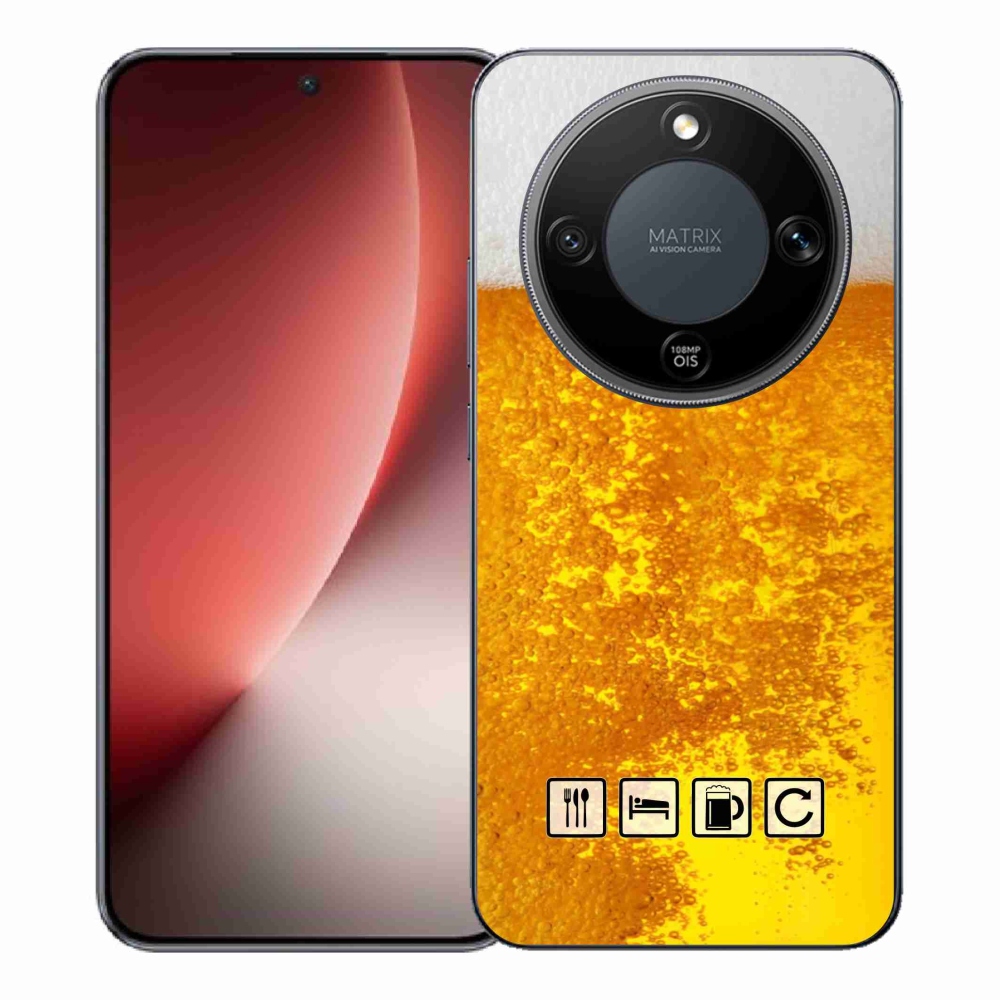 Gelový kryt mmCase na Honor Magic 8 Lite 5G - pivní motiv 3