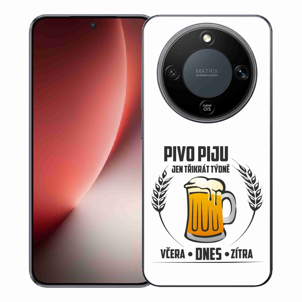 Gelový kryt mmCase na Honor Magic 8 Lite 5G - pivní motiv bílé pozadí