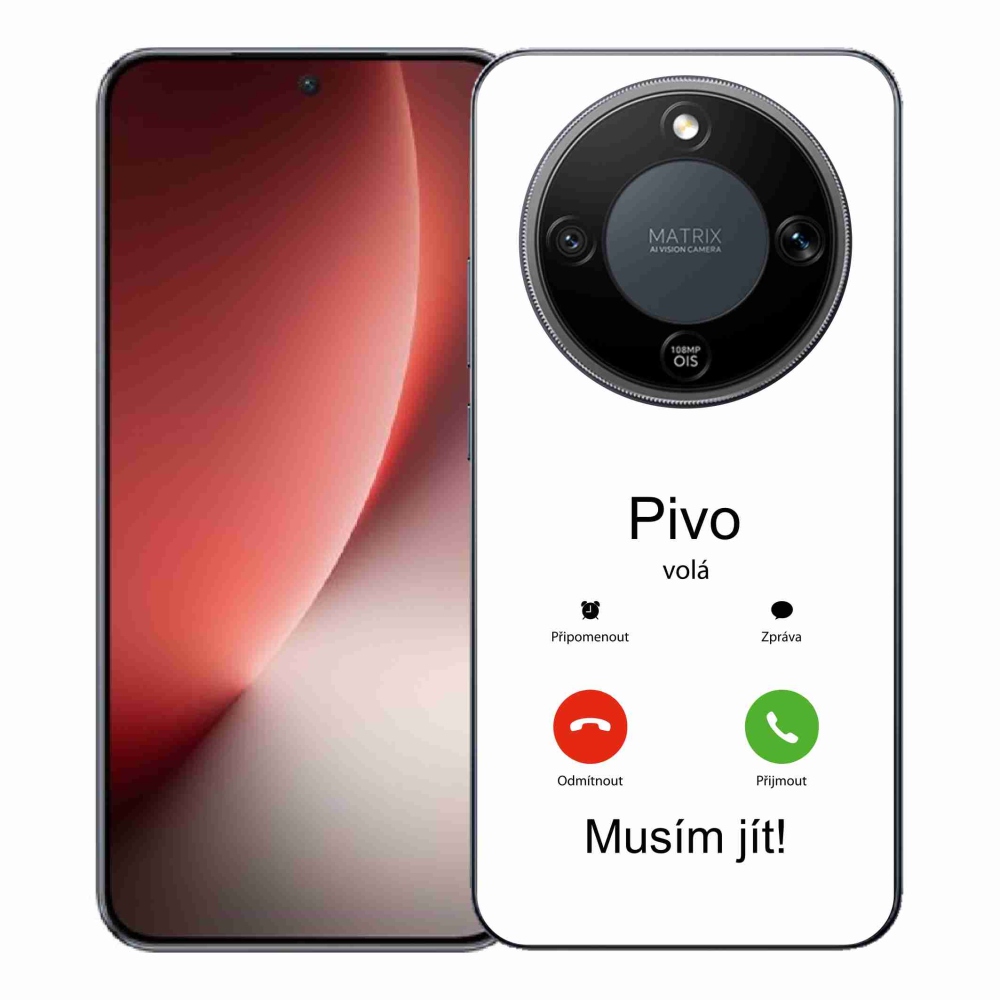 Gelový kryt mmCase na Honor Magic 8 Lite 5G - pivo volá bílé pozadí