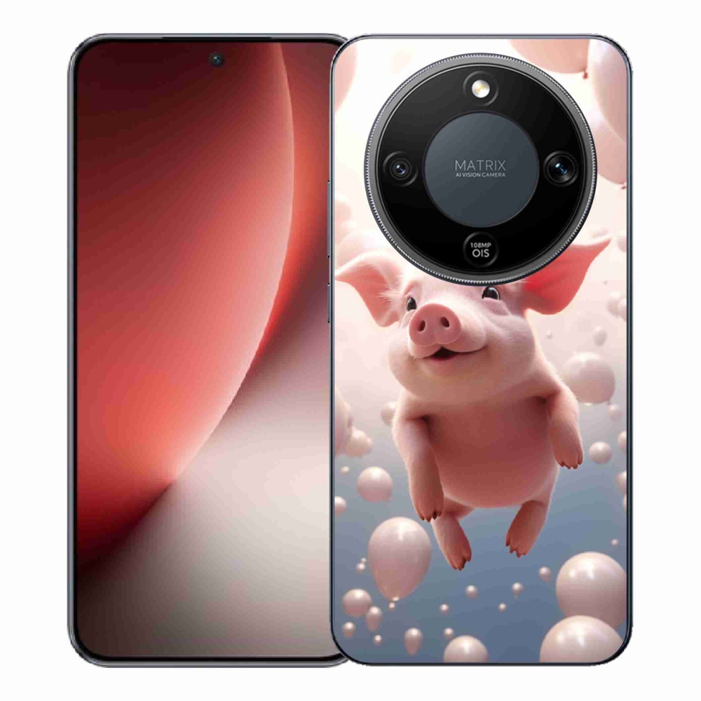 Gelový kryt mmCase na Honor Magic 8 Lite 5G - prasátko s balónky