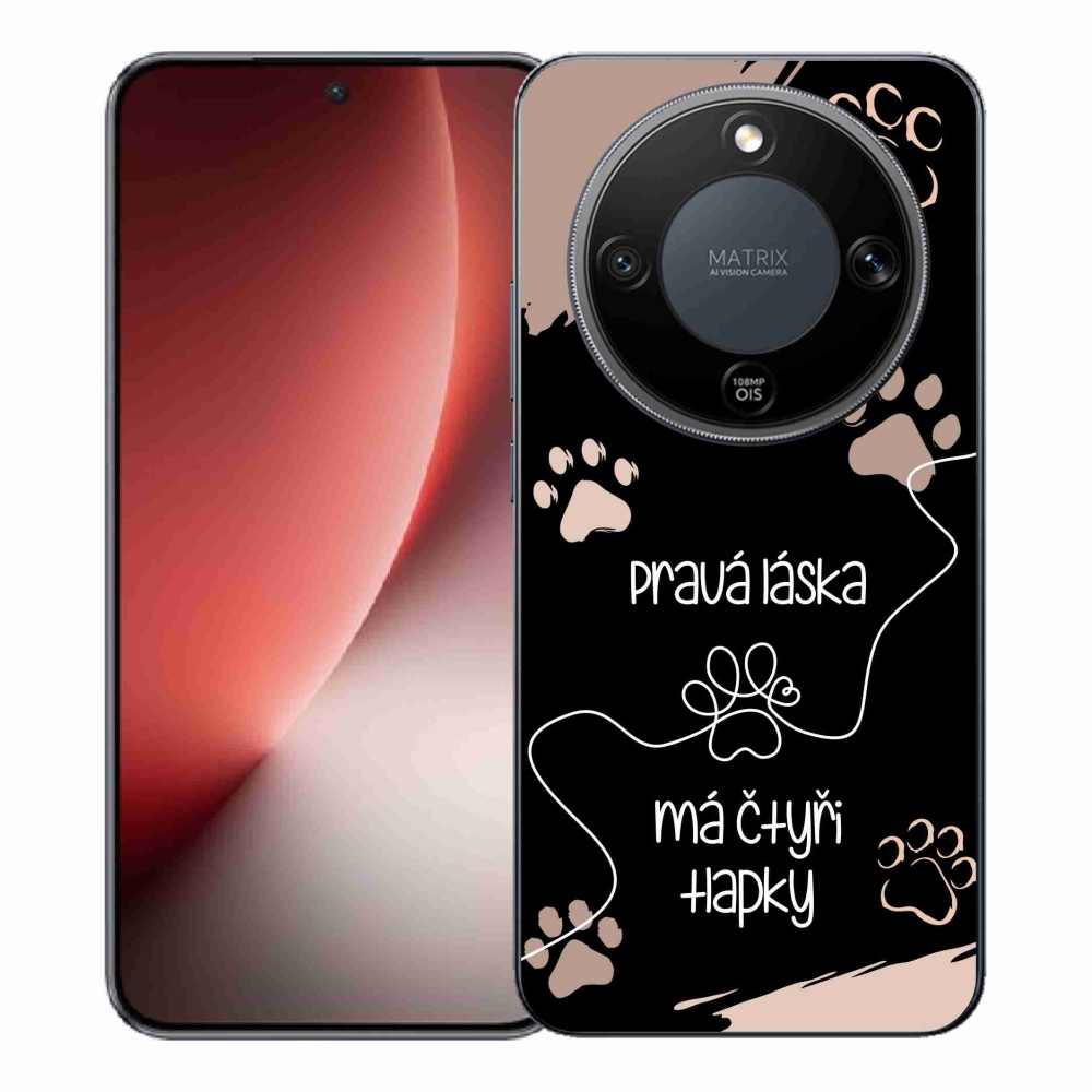 Gelový kryt mmCase na Honor Magic 8 Lite 5G - psí motiv 1 černé pozadí