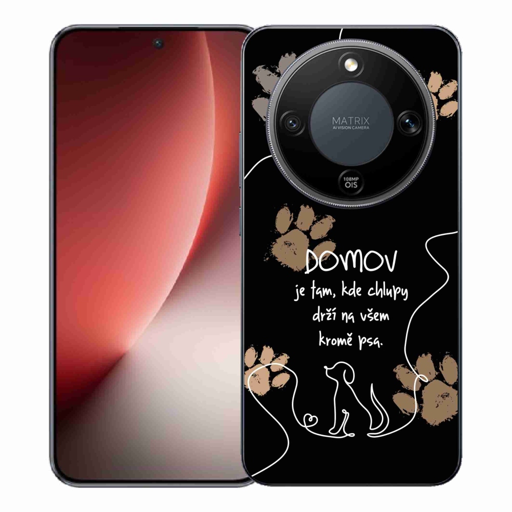 Gelový kryt mmCase na Honor Magic 8 Lite 5G - psí motiv černé pozadí