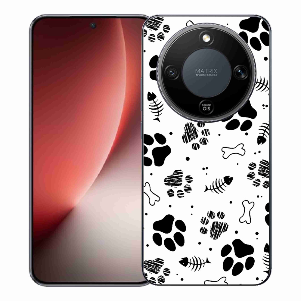 Gelový kryt mmCase na Honor Magic 8 Lite 5G - psí tlapky 1