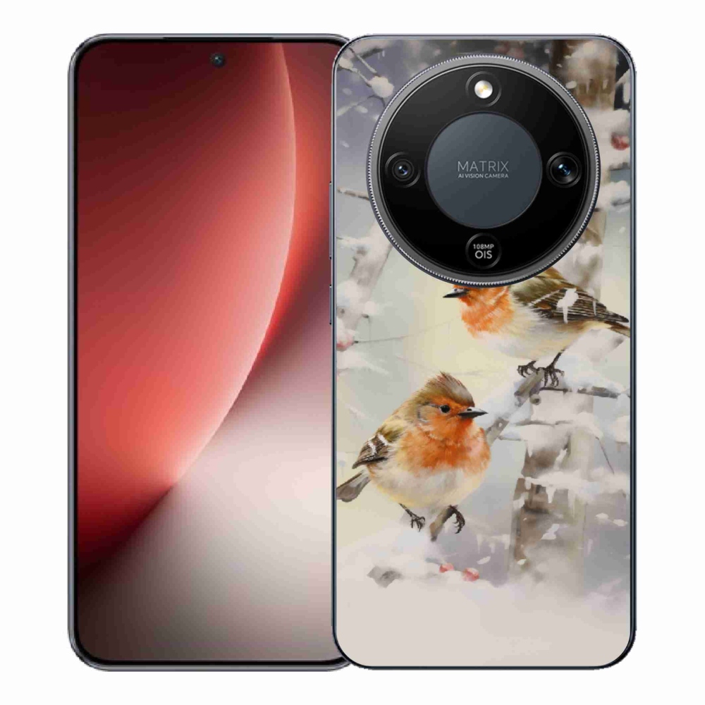 Gelový kryt mmCase na Honor Magic 8 Lite 5G - ptáčci v zimě