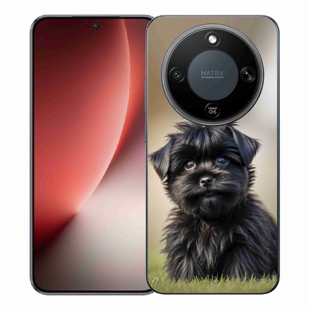 Gelový kryt mmCase na Honor Magic 8 Lite 5G - roztomilý černý pejsek