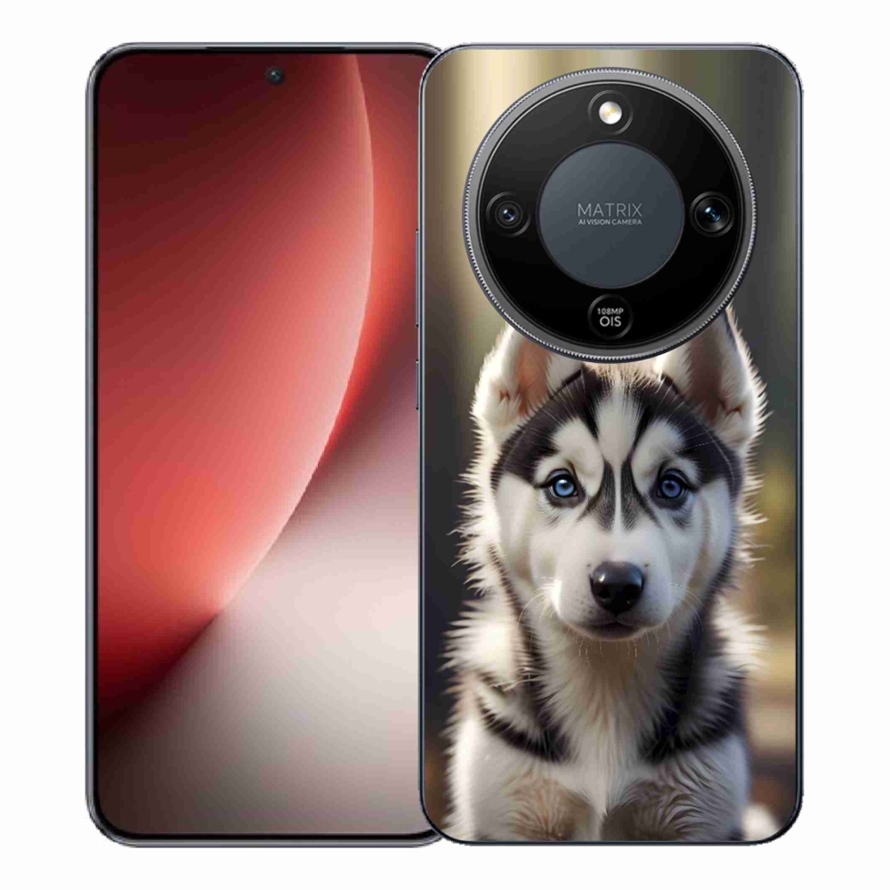 Gelový kryt mmCase na Honor Magic 8 Lite 5G - roztomilý sibiřský husky