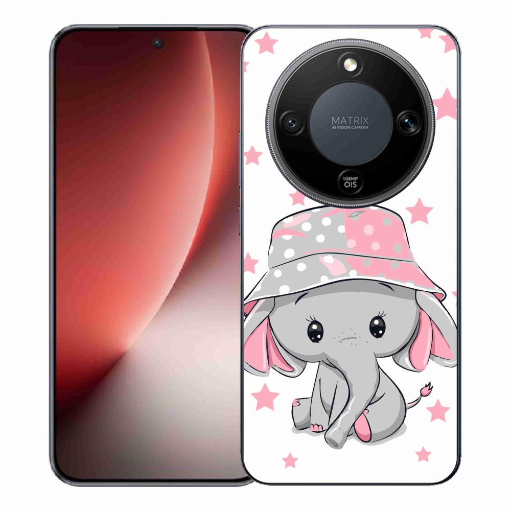 Gelový kryt mmCase na Honor Magic 8 Lite 5G - růžový slon